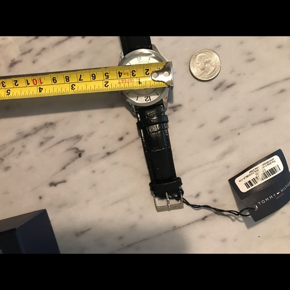 New Tommy Hilfiger Black Leather and Stainless Steel Watch with Date - Picture 8 of 8